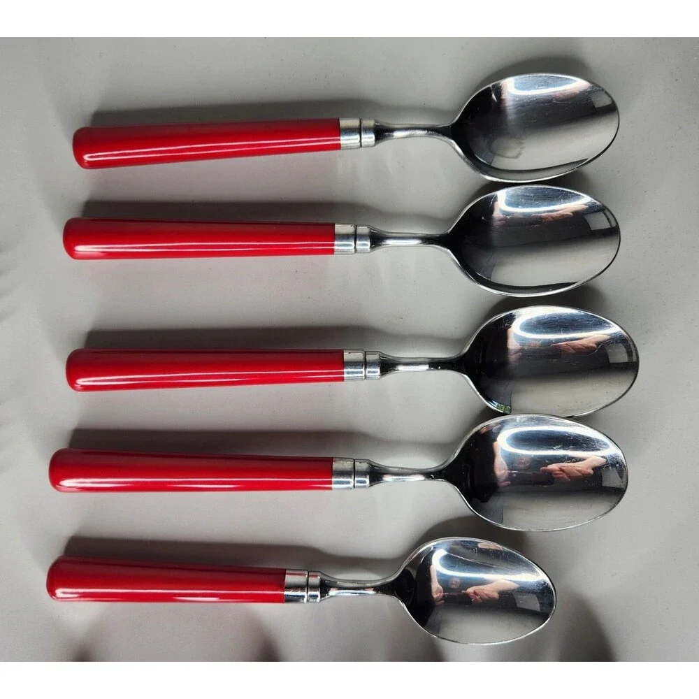 Stanley Roberts Flatware Red Spectrum Korea Stainless Cutlery Misc 19 Pc Lot
